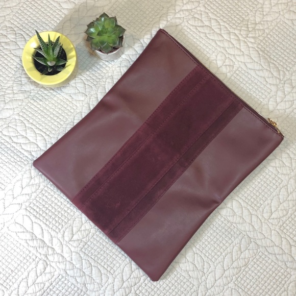 Summer and Rose Burgundy Foldover Clutch - Picture 2 of 7